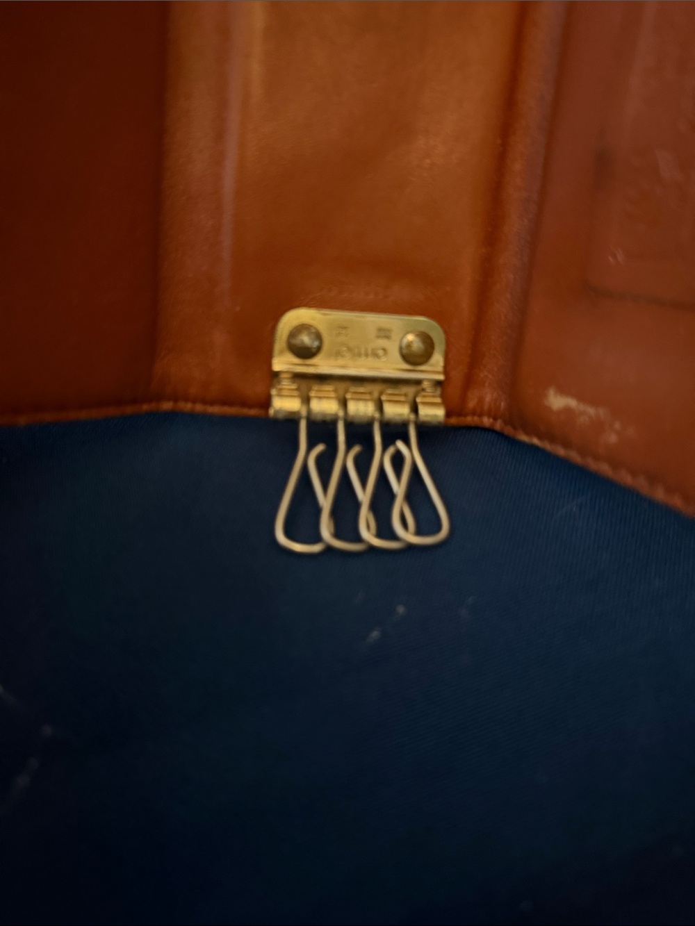 MCM Cognac Brown Monogram Leather Key Holder - Picture 8 of 13